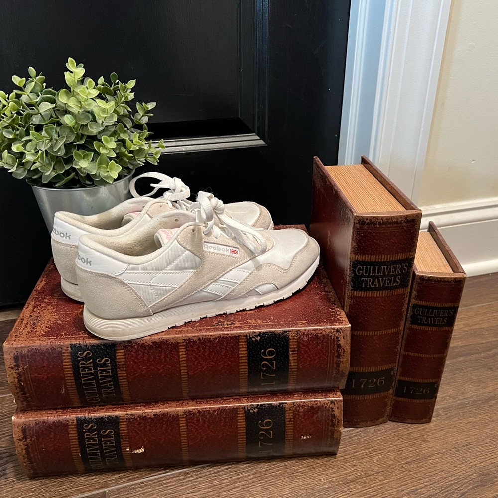 Reebok Cream and White Athletic Shoes